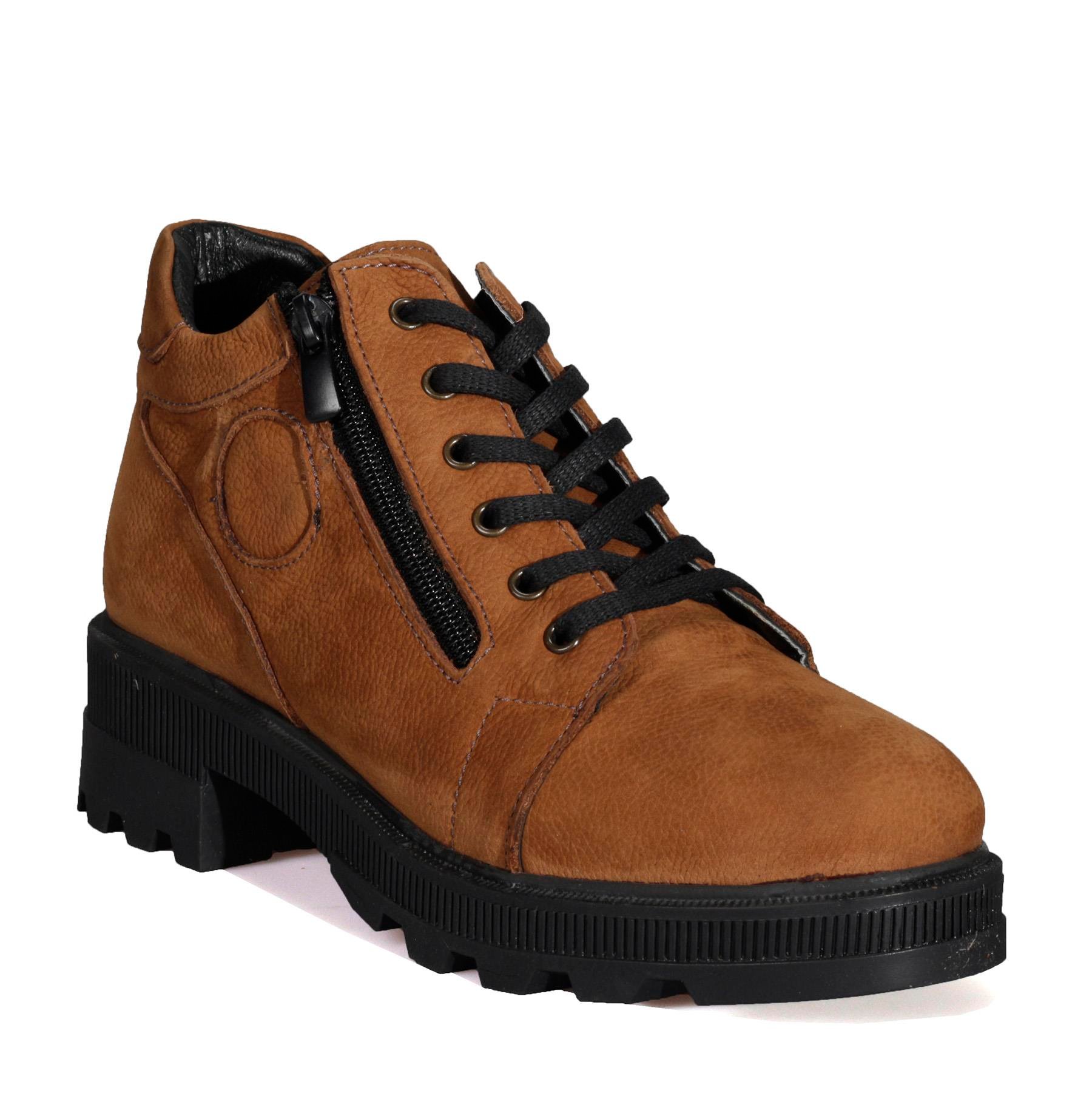 Bordolli Tütün Renk Deri Kadın Bot