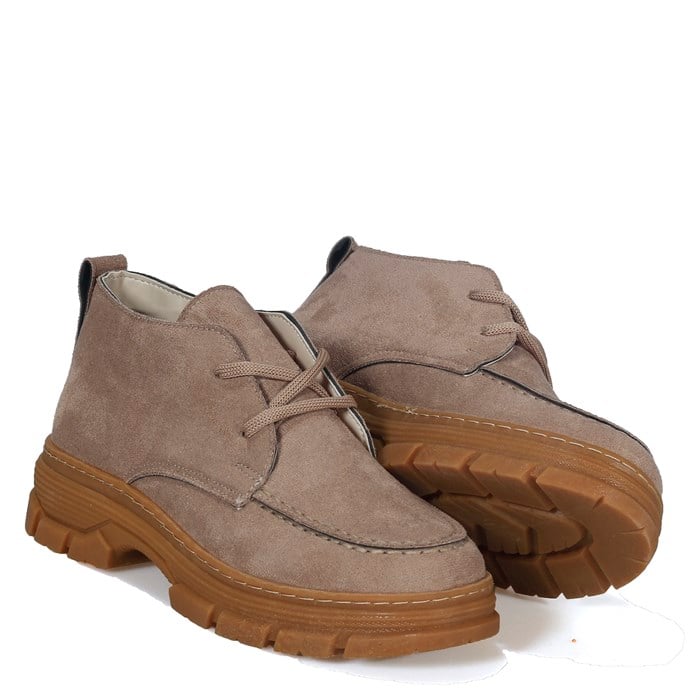 Dana Süet Bağcıklı Vizon Kadın Bot