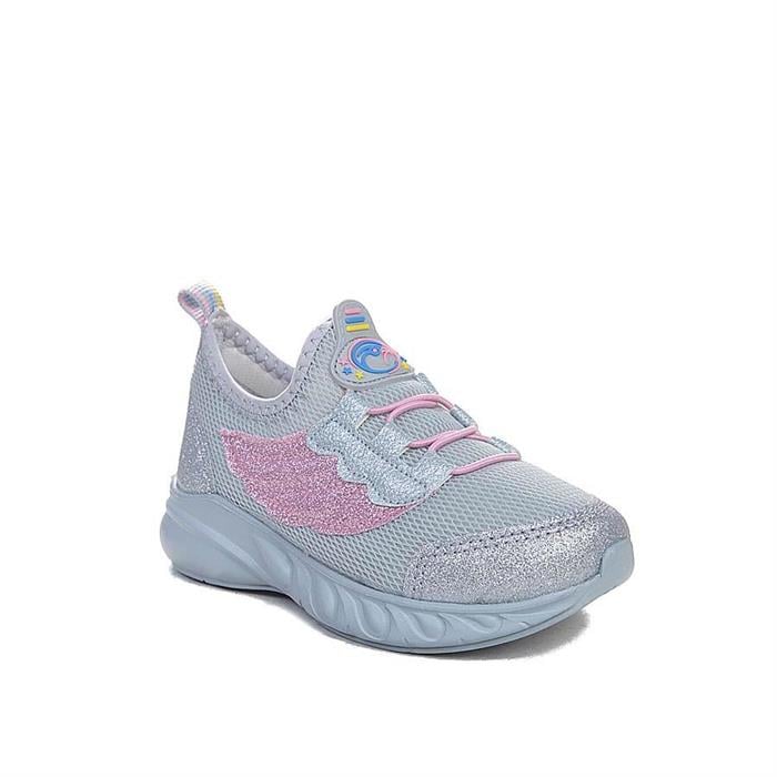 Gri Pembe Melek Kanatlı Kız Çocuk Spor Ayakkabı