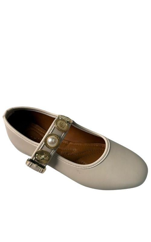 İncili Bej Cilt Rahat Taban Kadın Babet