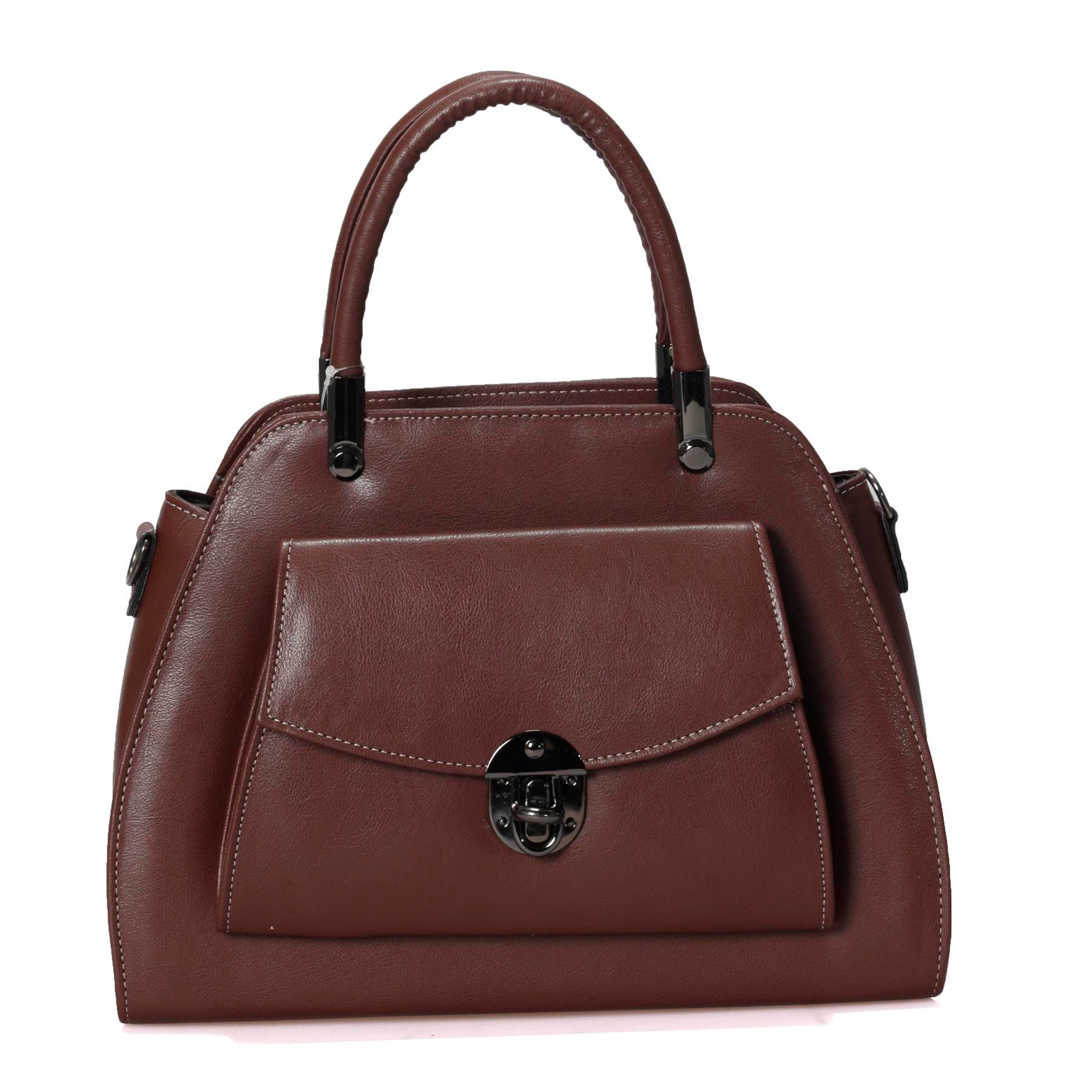 Kahverengi Klasik Kadın El ve Omuz Çantası