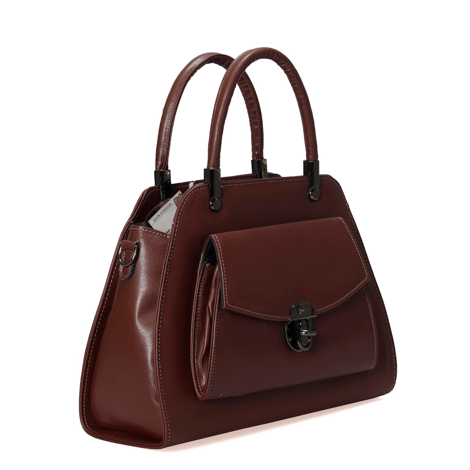 Kahverengi Klasik Kadın El ve Omuz Çantası