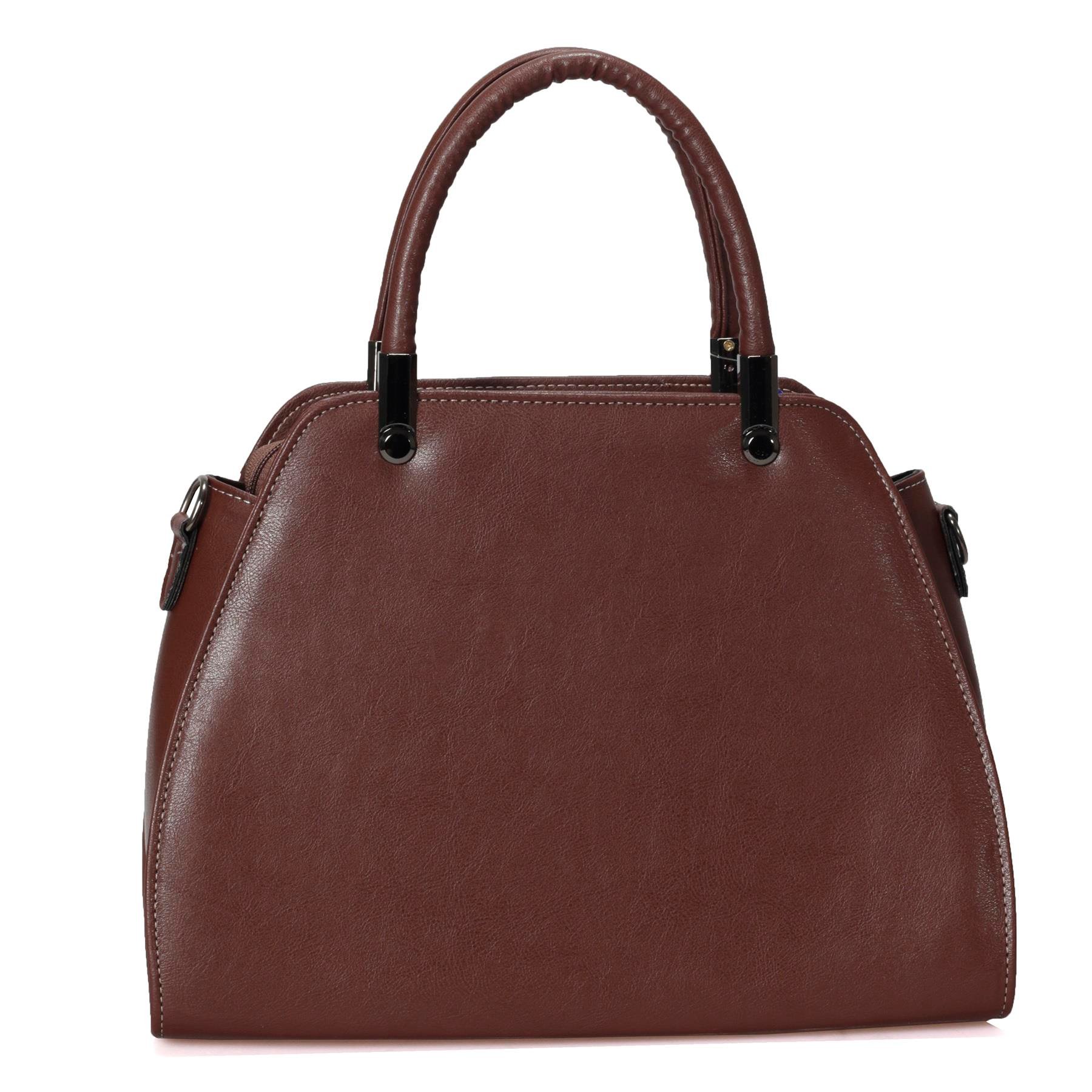 Kahverengi Klasik Kadın El ve Omuz Çantası