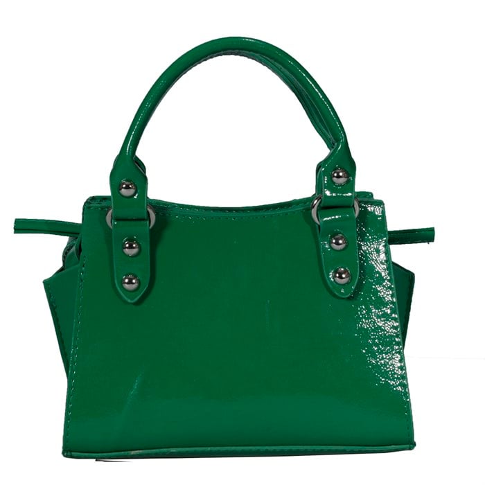 Mini Yeşil Rugan Çapraz Askılı Kadın Çanta