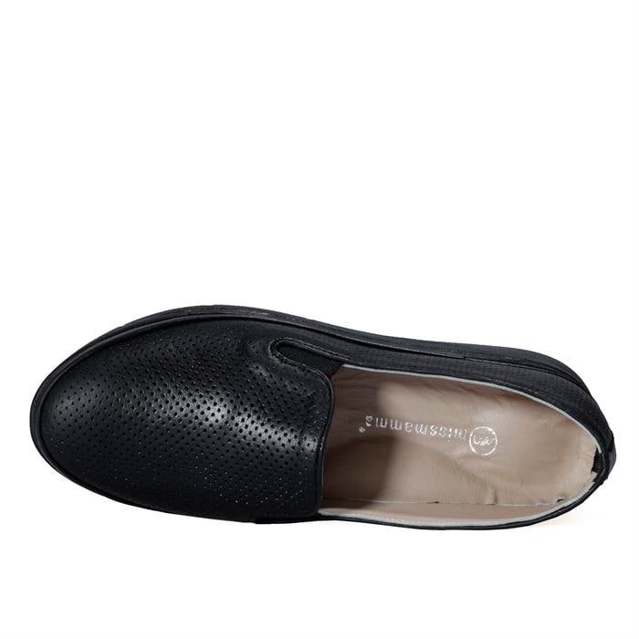 Missmamma Siyah Deri Comfort Anne Ayakkabı