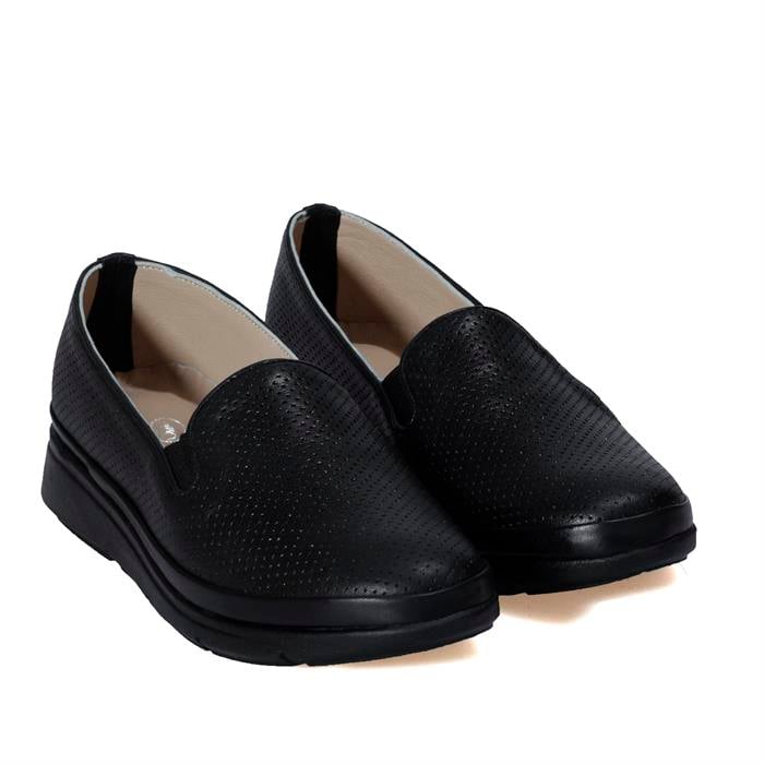 Missmamma Siyah Deri Comfort Anne Ayakkabı