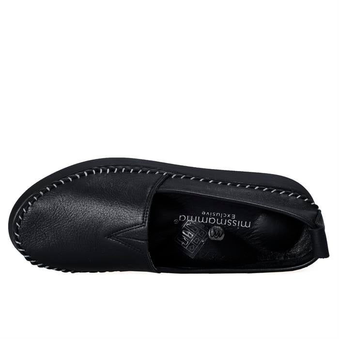 Missmamma Siyah Deri Comfort Ayakkabı