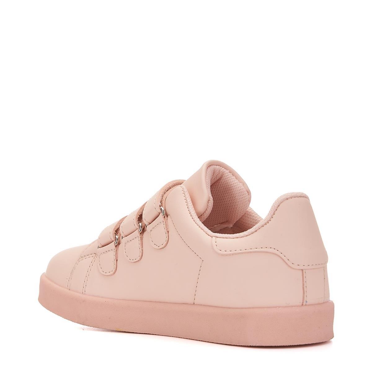 Pudra Cırtlı Ortopedik Çocuk Işıklı Sneaker