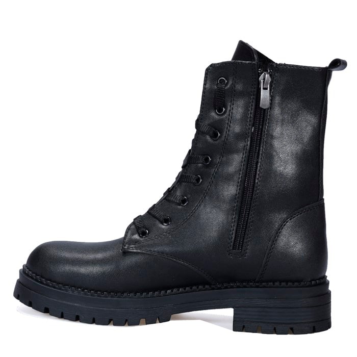 Siyah Bağcıklı Postal Kadın Bot 