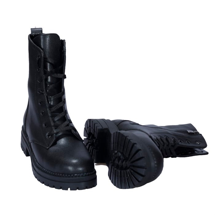 Siyah Bağcıklı Postal Kadın Bot 