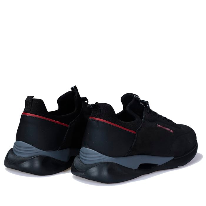 Siyah Nubuk Deri Casual Spor Erkek Ayakkabı