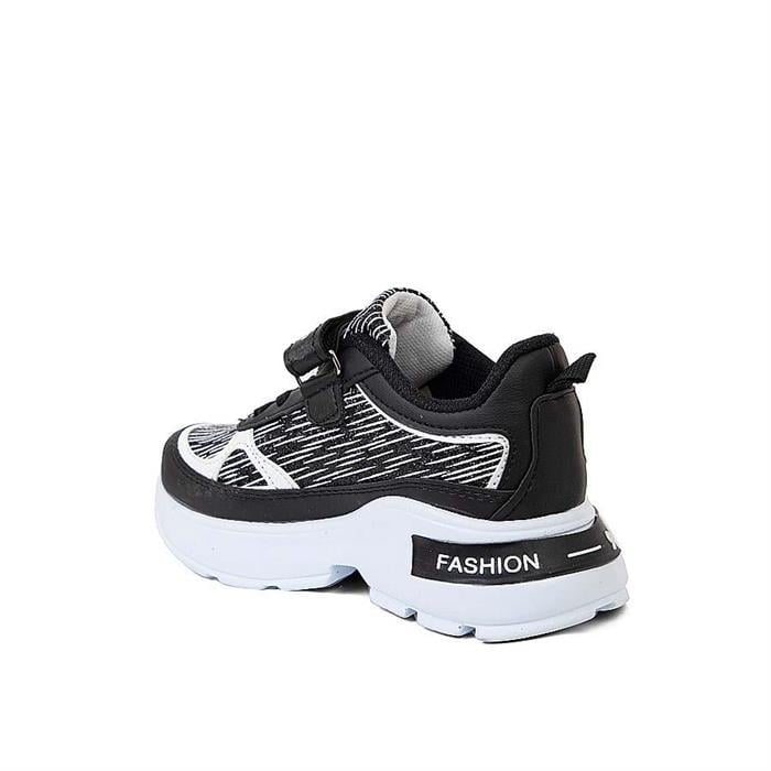 Siyah Simli Yüksek Taban Kız Çocuk Spor Ayakkabı