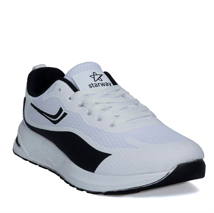 STARWAY Beyaz Siyah Yüksek Taban Spor Ayakkabı