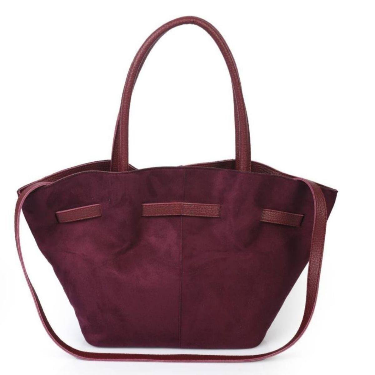 Süet Bordo Büzgülü Kadın Omuz Çantası