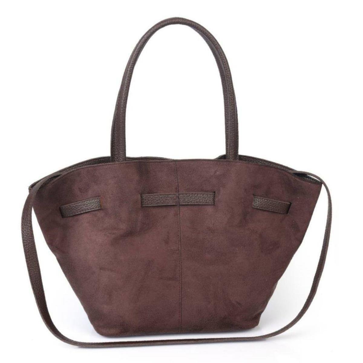 Süet Kahverengi Büzgülü Kadın Omuz Çantası