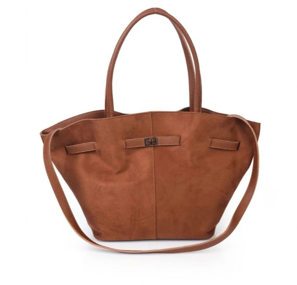 Süet Taba Büzgülü Kadın Omuz Çantası