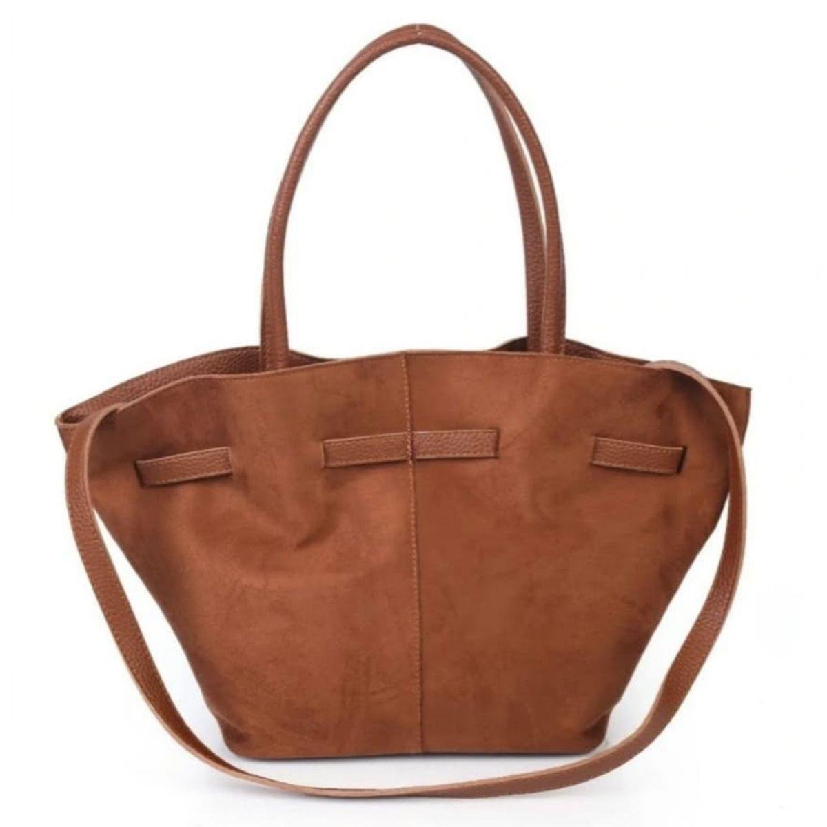 Süet Taba Büzgülü Kadın Omuz Çantası