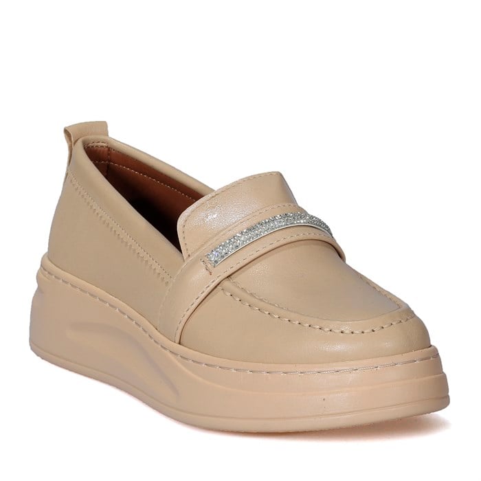 Taş Detaylı Casual Bej Kadın Ayakkabı