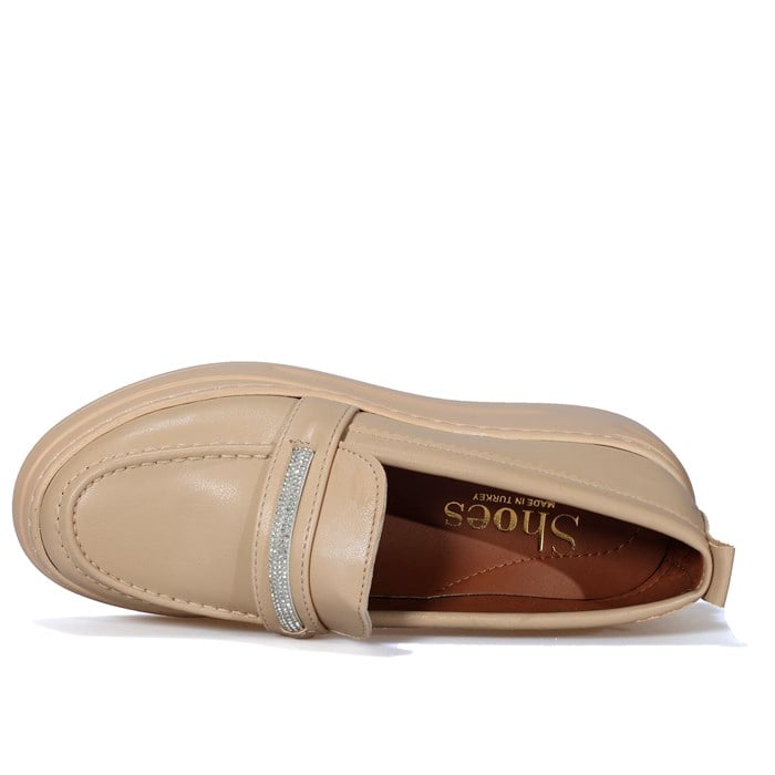 Taş Detaylı Casual Bej Kadın Ayakkabı