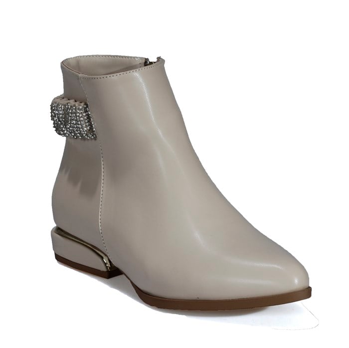 Taş Detaylı Kadın Bej Klasik Bot