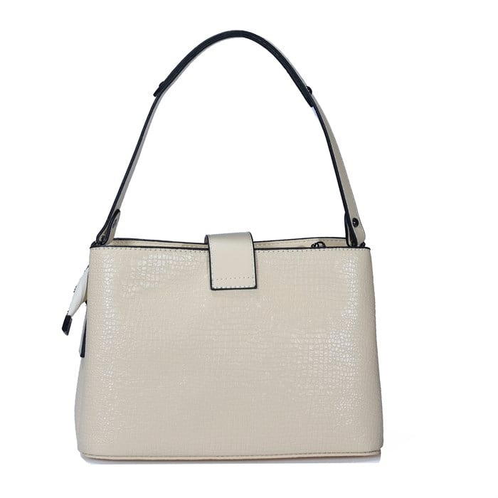 Üç Gözlü Bej Kadın El &Omuz Çanta