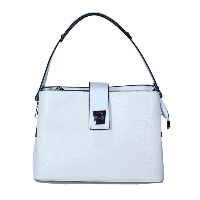 Üç Gözlü Beyaz Kadın El &Omuz Çanta