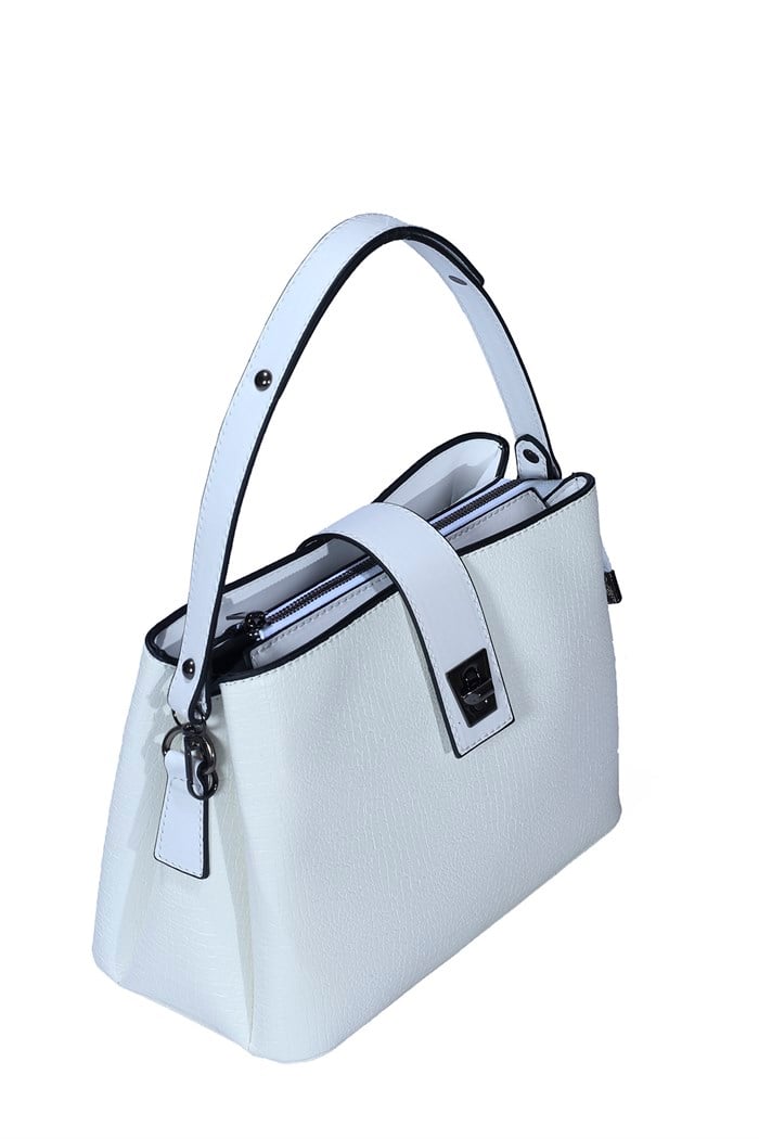 Üç Gözlü Beyaz Kadın El &Omuz Çanta