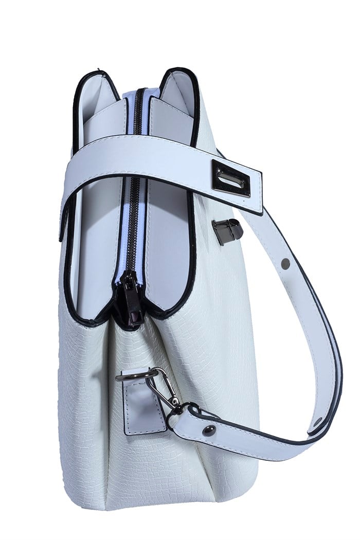 Üç Gözlü Beyaz Kadın El &Omuz Çanta