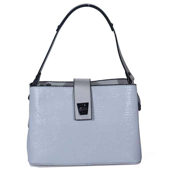 Üç Gözlü Gri Kadın El &Omuz Çanta