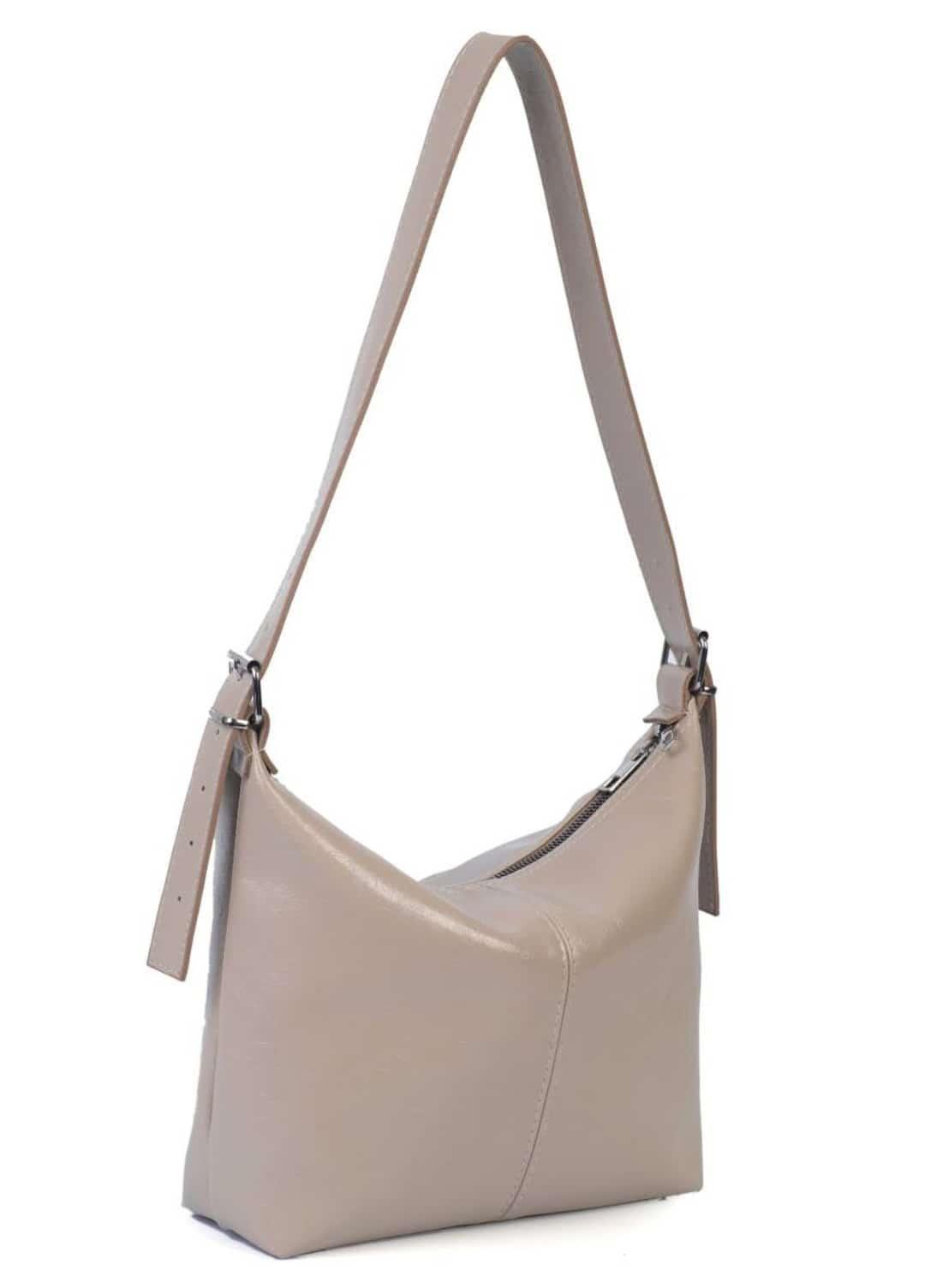 Vizon Rugan Damarlı Deri Kadın Omuz Çanta