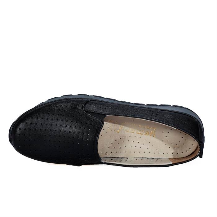 Yemeny Lazer Kesim Siyah Comfort Ayakkabı