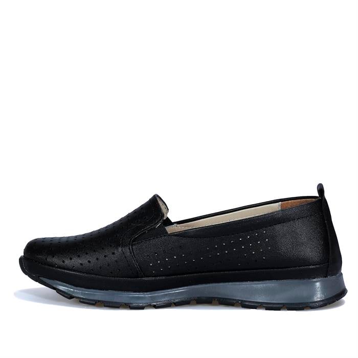 Yemeny Lazer Kesim Siyah Comfort Ayakkabı