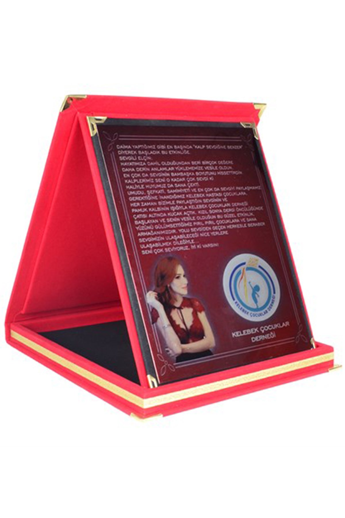 Seftil Kırmızı Plaket 15x20 cm
