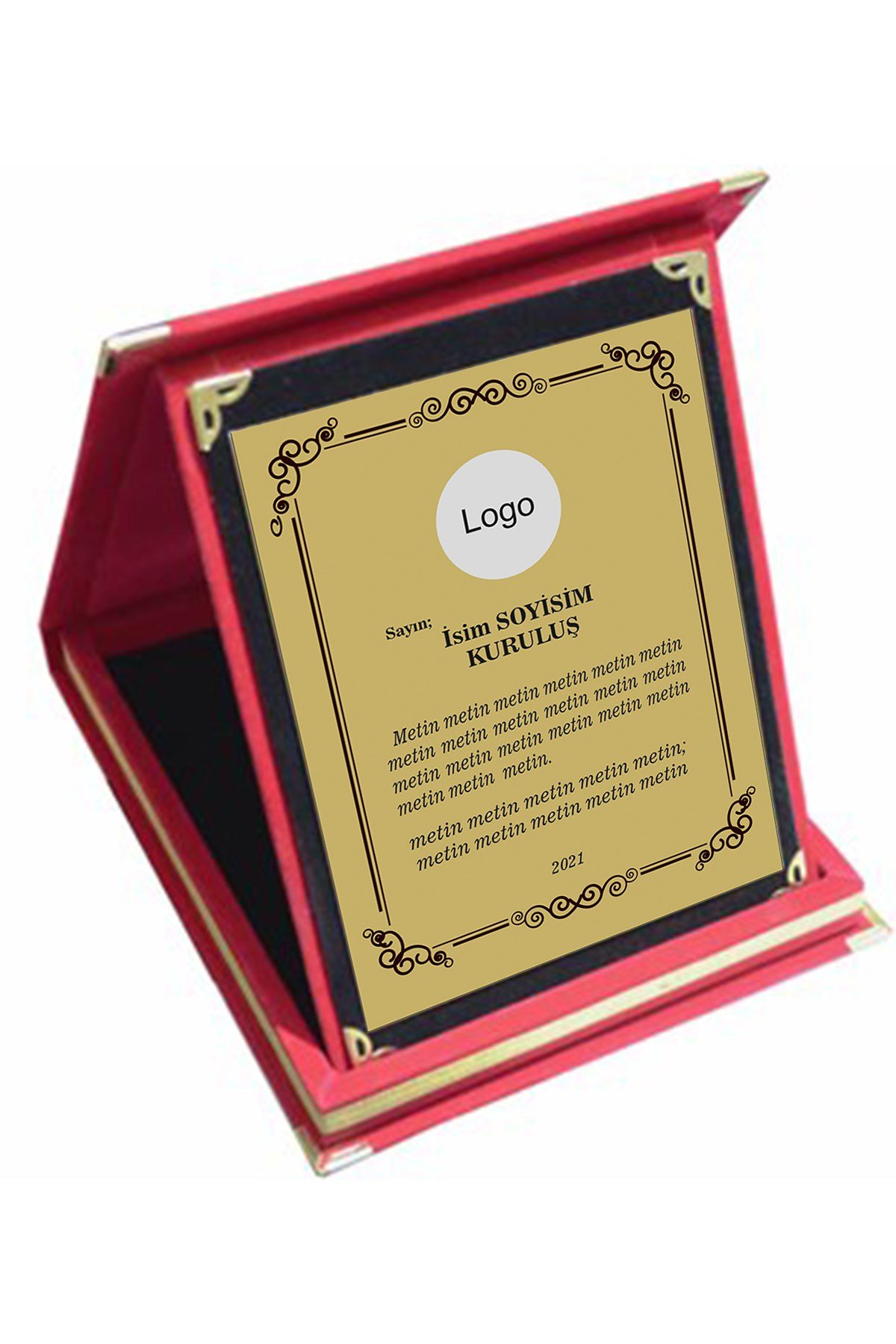 Seftil Kırmızı Plaket 15x20 cm