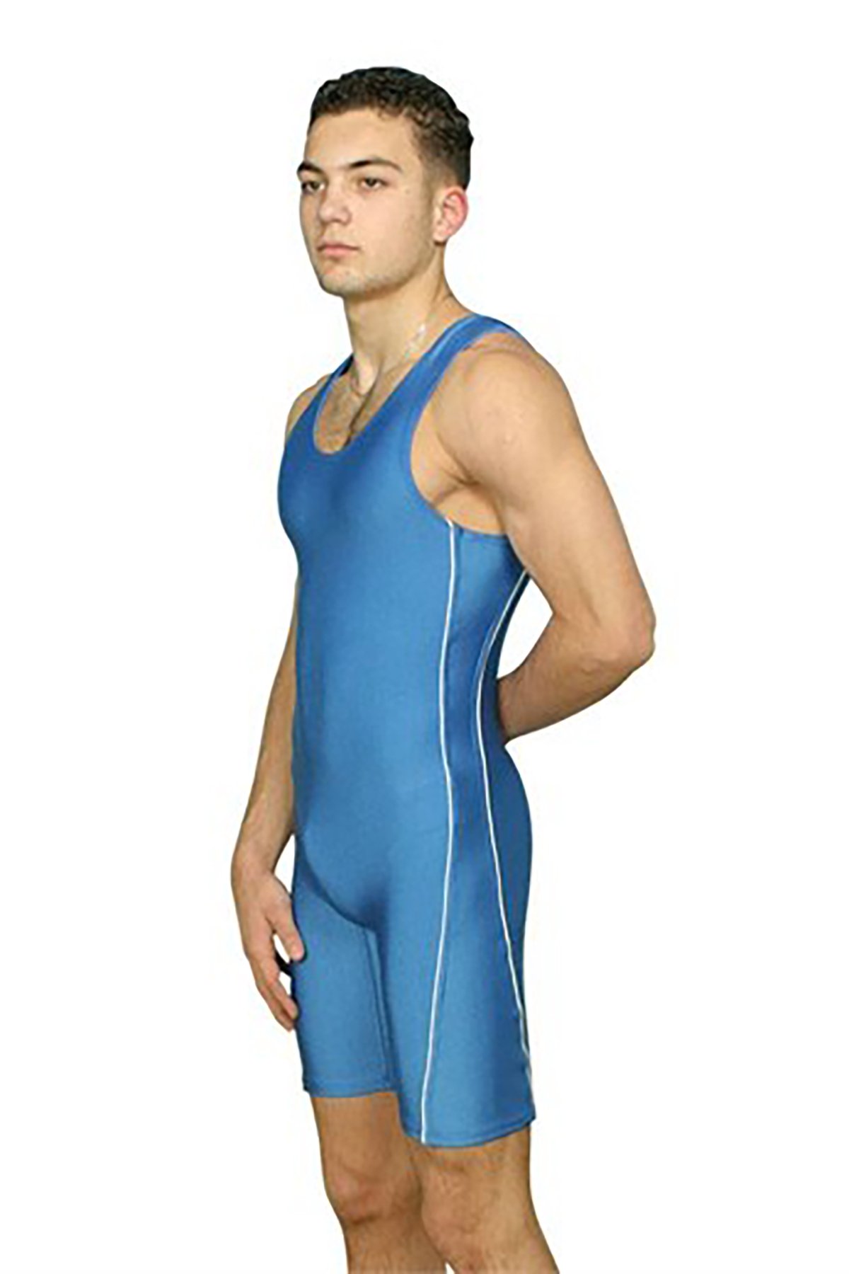 Seftil Tek Taraflı Biyeli Güreş Mayosu 502 Mavi