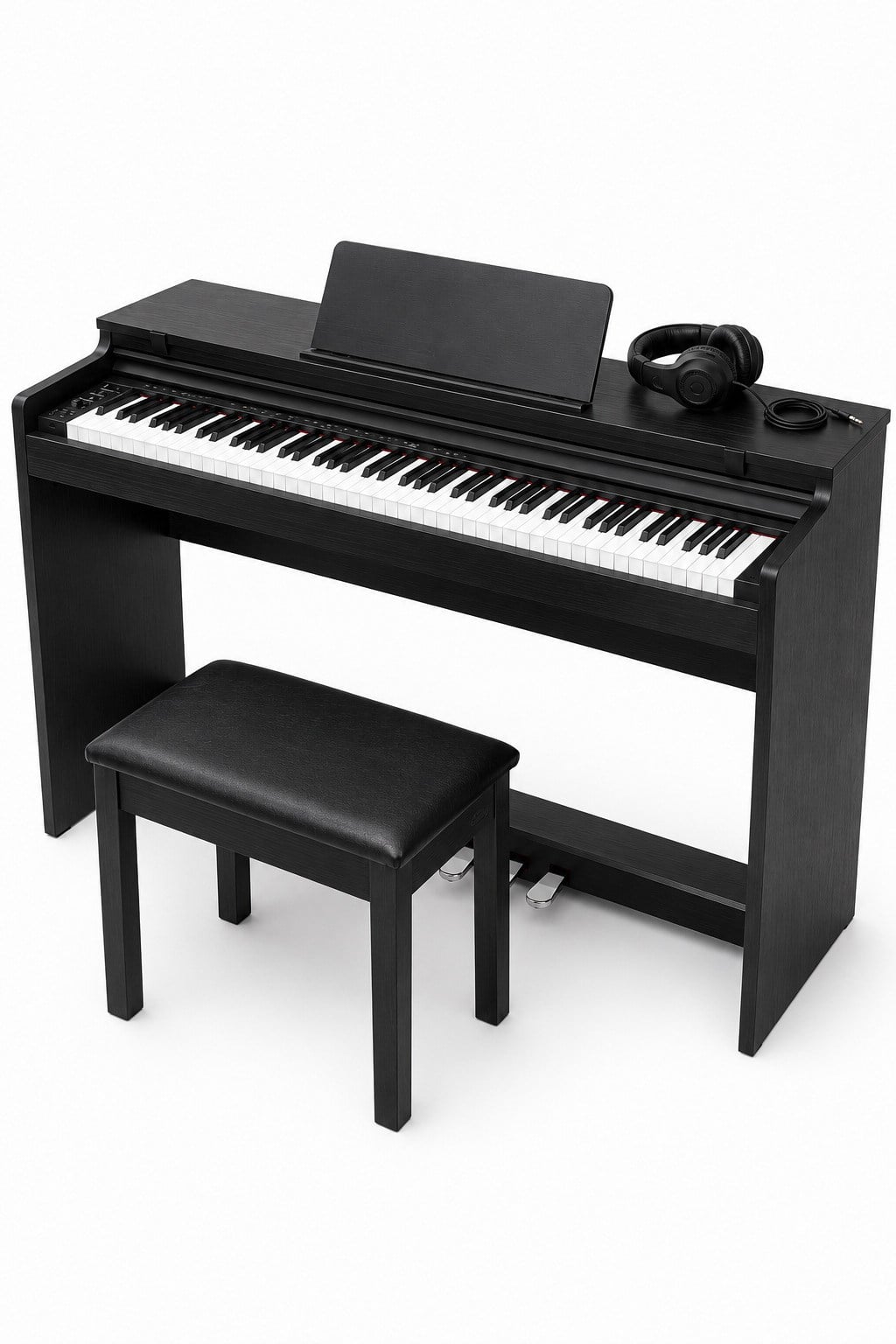 Holzmeister Fransua 490BK 88 Tuş Dijital Piyano Tuş Hassasiyetli Bluetooth Piyano Tabure Kulaklık Hediyeli