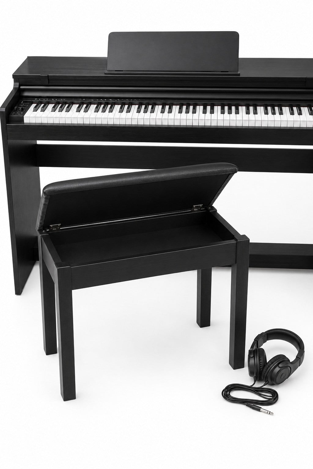 Holzmeister Fransua 490BK 88 Tuş Dijital Piyano Tuş Hassasiyetli Bluetooth Piyano Tabure Kulaklık Hediyeli