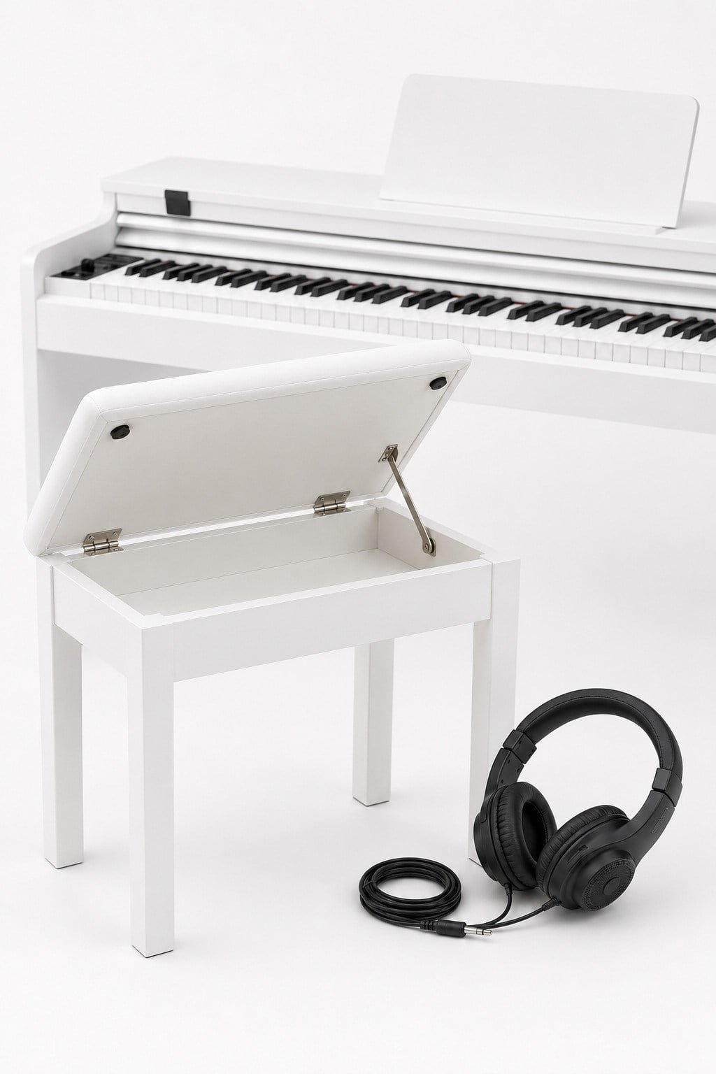 Holzmeister Fransua 490WH 88 Tuş Dijital Piyano Tuş Hassasiyetli Bluetooth 3 Pedallı Tabure ve Kulaklık Hediyeli