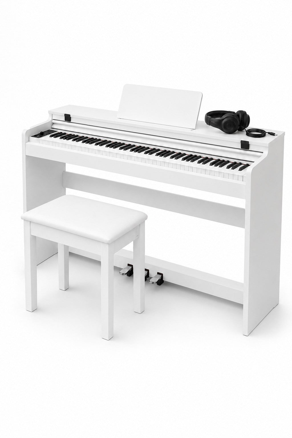 Holzmeister Fransua 490WH 88 Tuş Dijital Piyano Tuş Hassasiyetli Bluetooth 3 Pedallı Tabure ve Kulaklık Hediyeli
