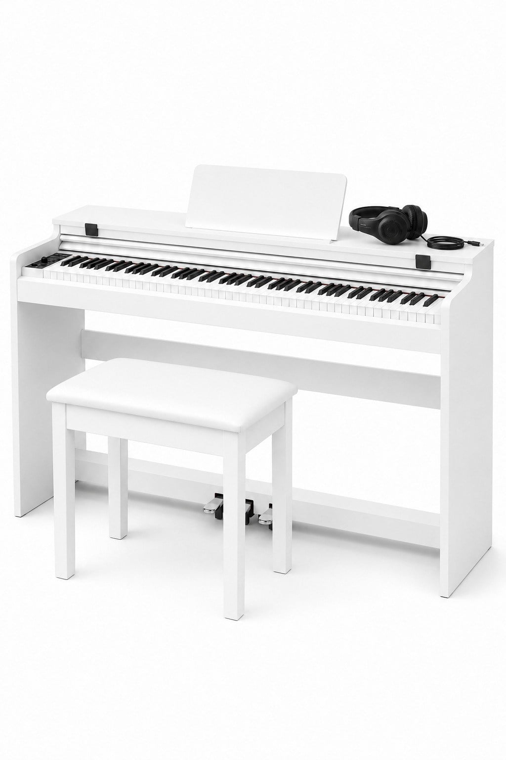 Holzmeister Fransua 490WH 88 Tuş Dijital Piyano Tuş Hassasiyetli Bluetooth 3 Pedallı Tabure ve Kulaklık Hediyeli