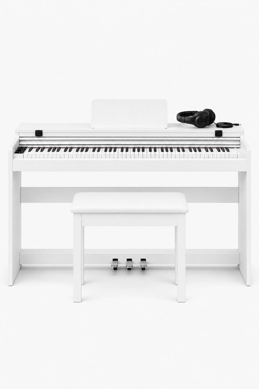Holzmeister Fransua 490WH 88 Tuş Dijital Piyano Tuş Hassasiyetli Bluetooth 3 Pedallı Tabure ve Kulaklık Hediyeli