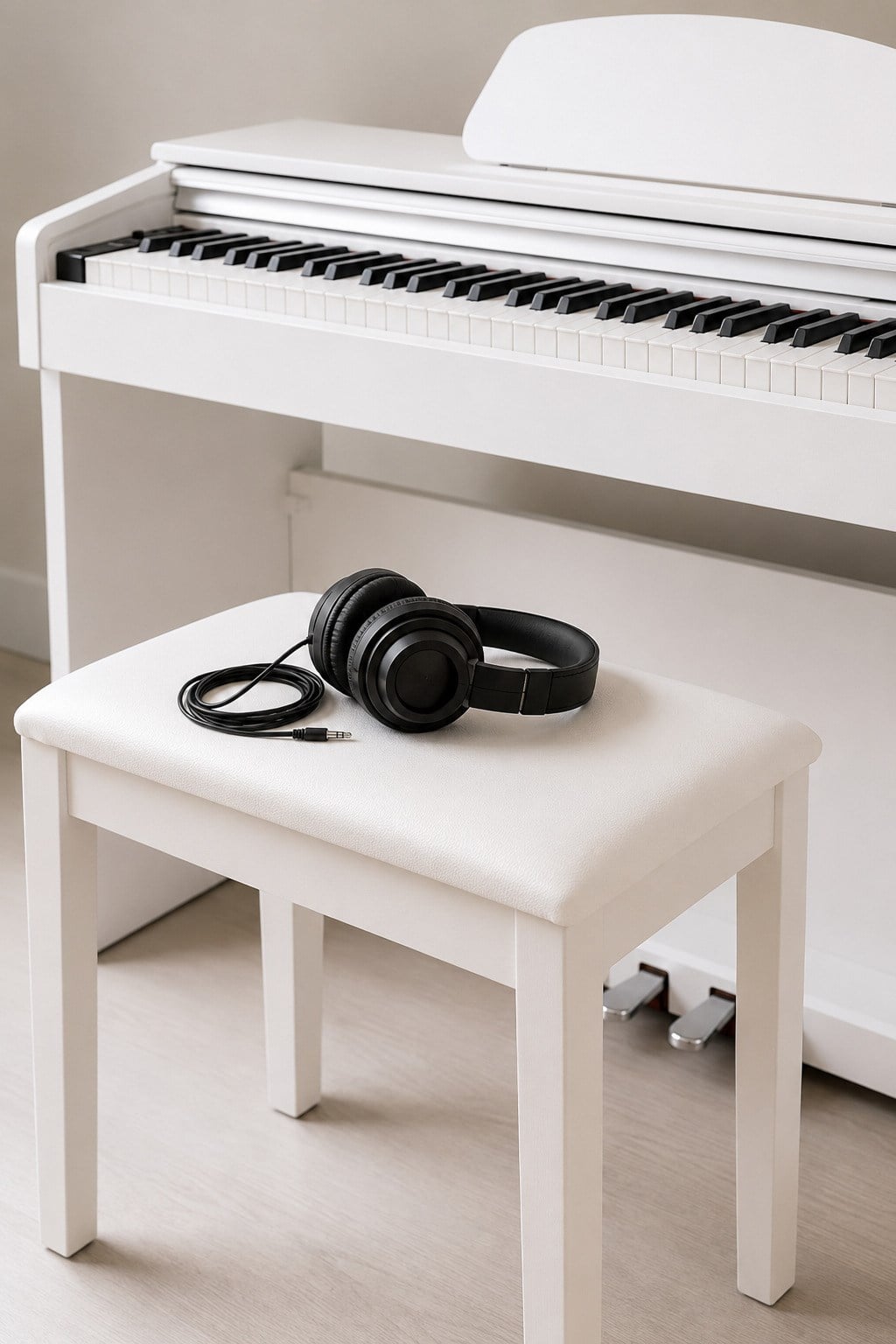 Holzmeister Fransua 790WH Beyaz Dijital Piyano 88 Tuş Çekiç Aksiyonlu Bluetooth Fildişi Tuş Tabure ve Kulaklık Hediyeli