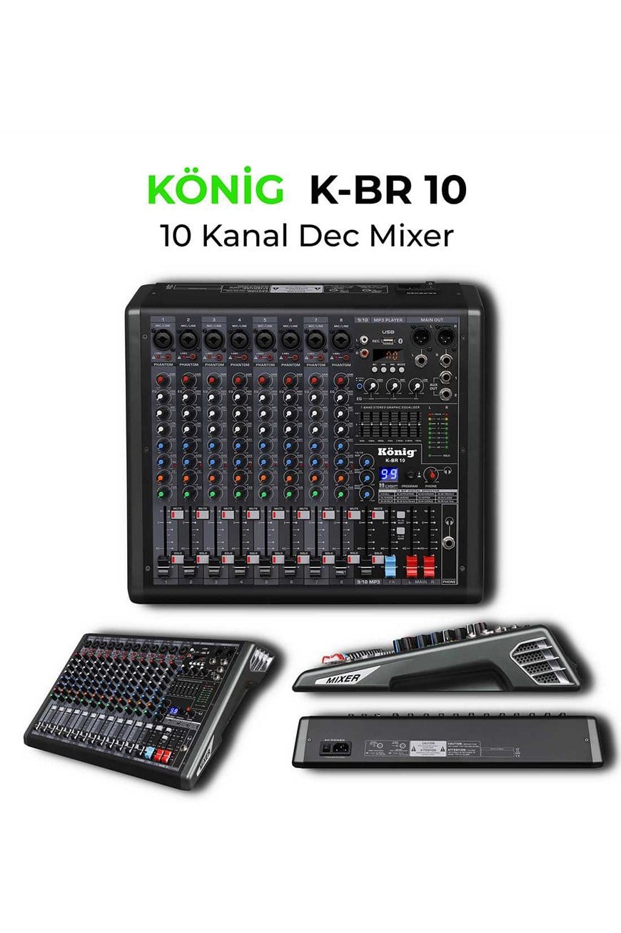 König K-BR 10 10 Kanal Deck Mikser Ses Mikseri