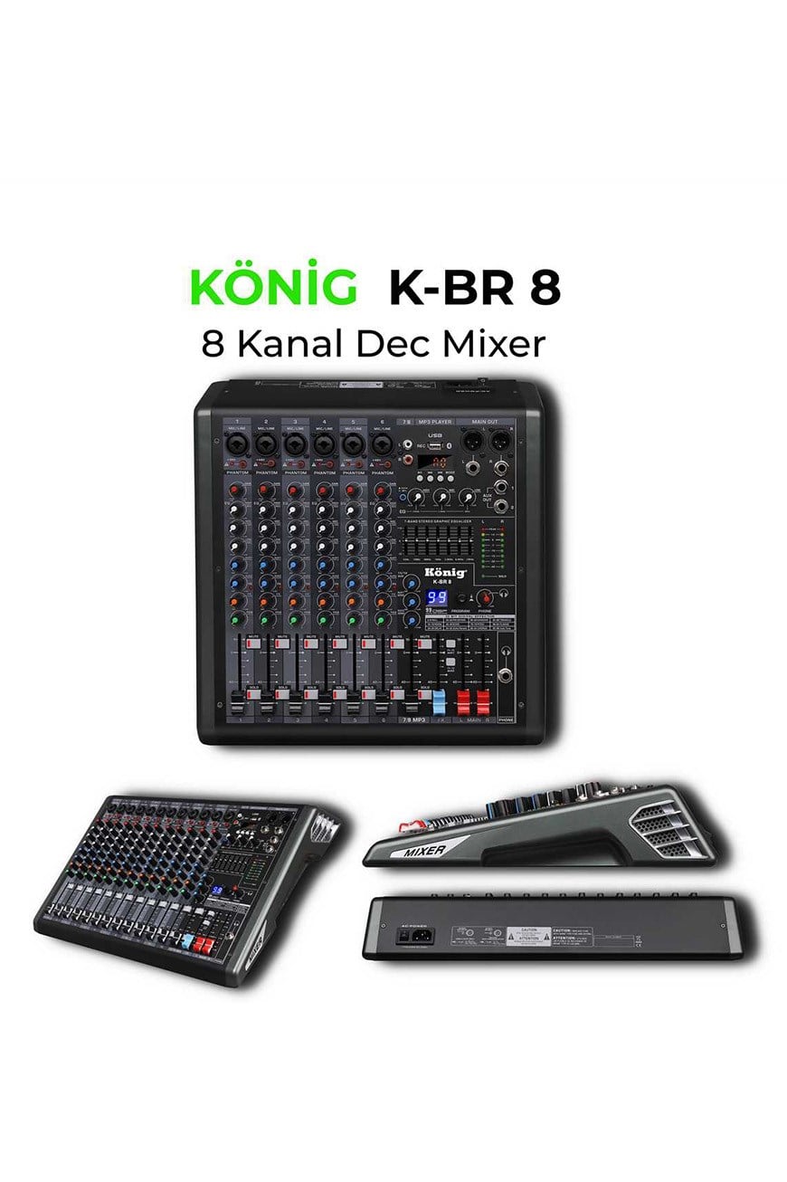 König K-BR 8 8 Kanal Deck Mikser Ses Mikseri