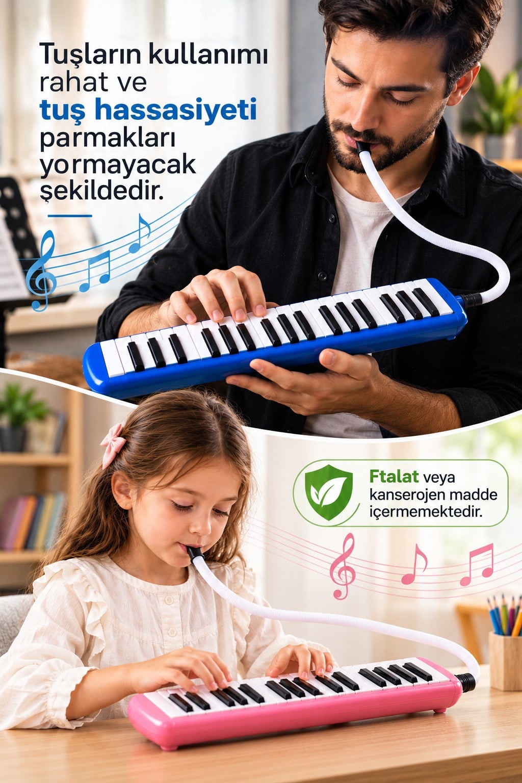 MD-32RD 32 Tuşlu Kırmızı Melodika Çantalı Ağızlık Hortum Dahil Okul Melodikası