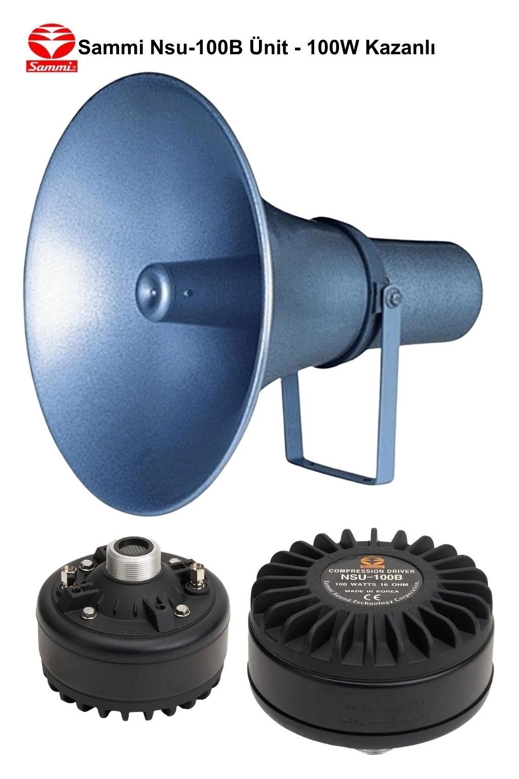 Sammi NSU-100BK 100W 16 Ohm Alüminyum Kazanlı Cami Minare Ezan Hoparlörü