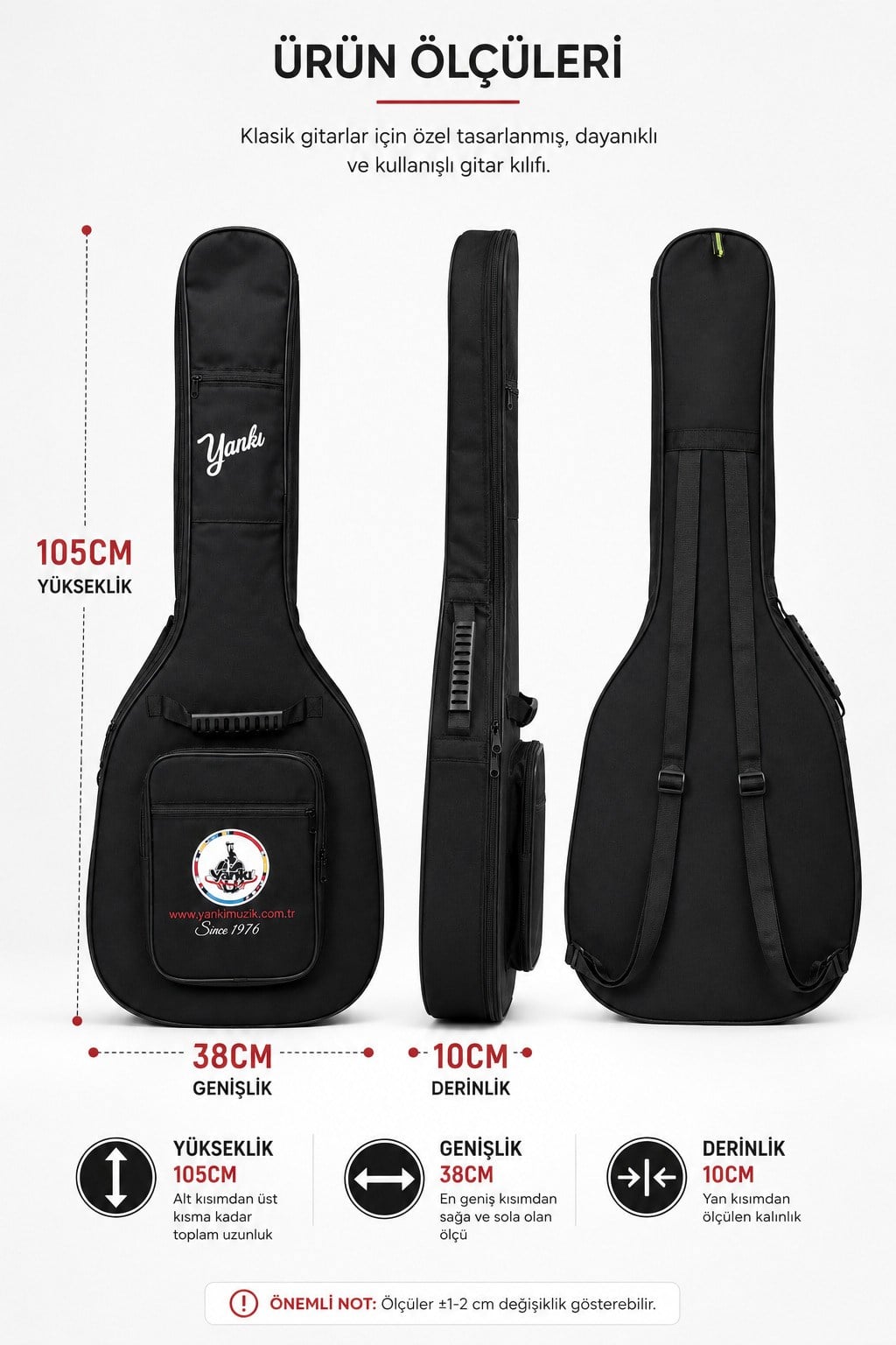 Yankı EGC-38 Elektro Gitar Kılıfı Dolgulu Suya Dayanıklı Gitar Çantası Softcase