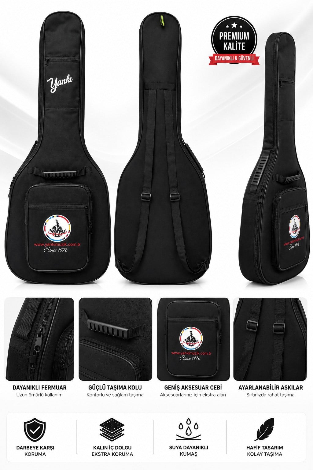 Yankı EGC-38 Elektro Gitar Kılıfı Dolgulu Suya Dayanıklı Gitar Çantası Softcase
