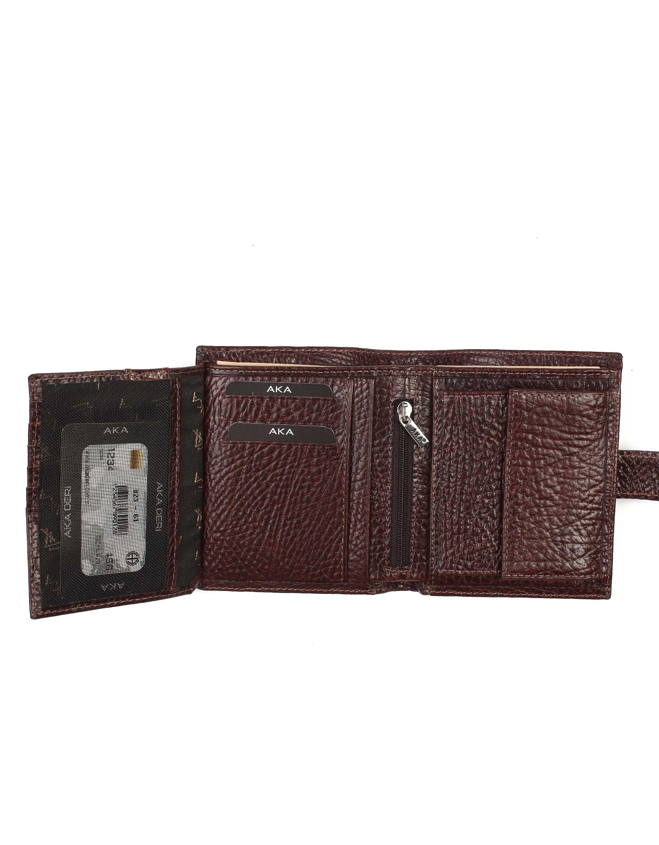 Aka Deri Büyük Boy Kahve Cüzdan 823