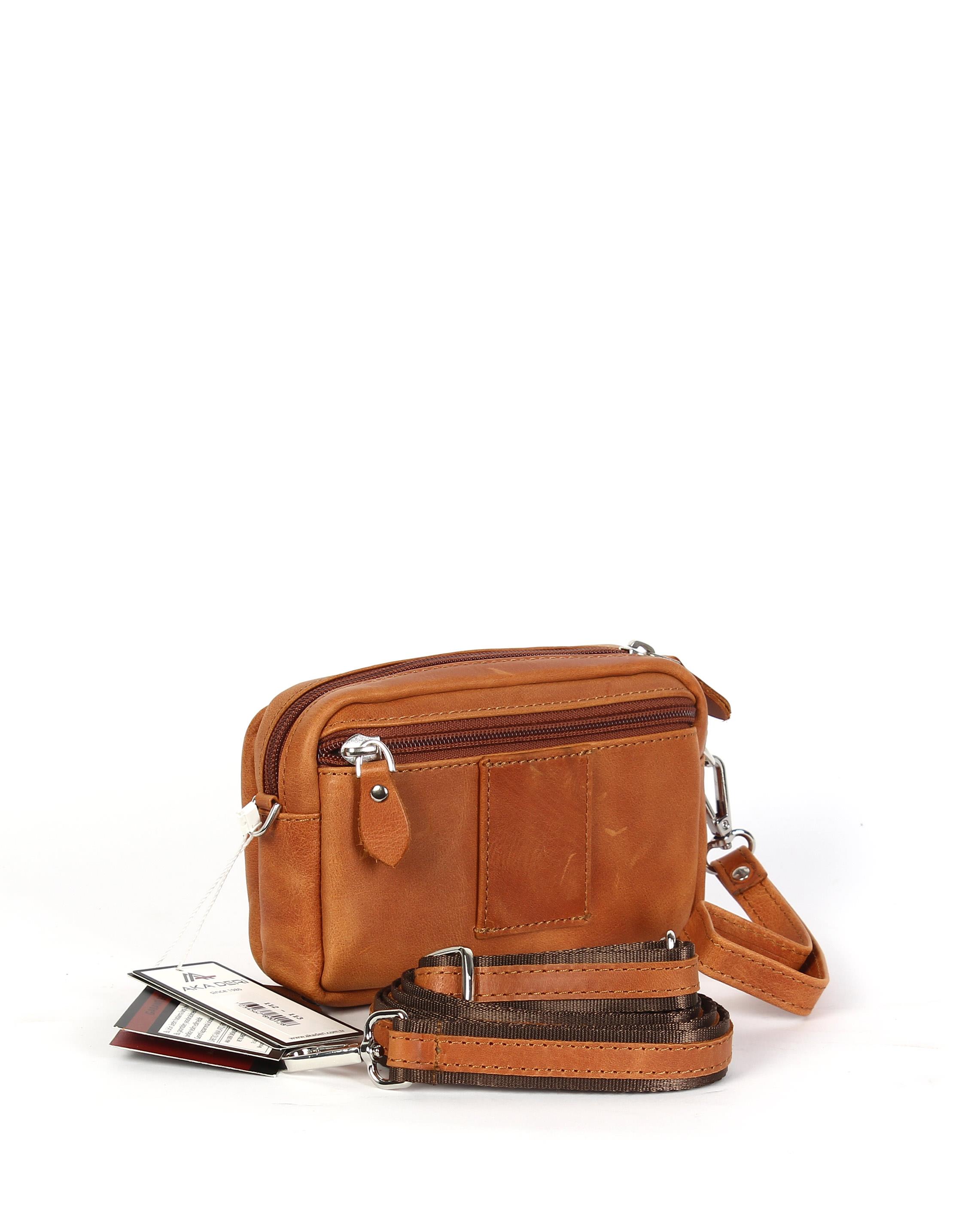 Aka Deri Craz Açık Taba El Çantası 112 113